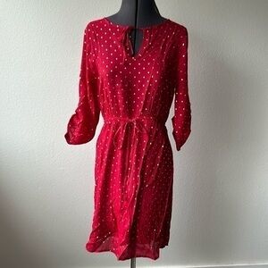 Alex and Parker dress size medium red gold, polkadots soft girl